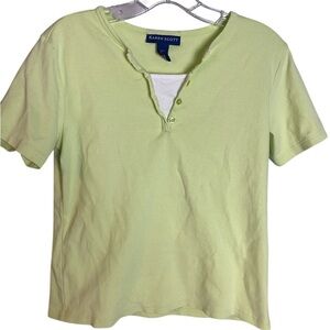 Karen Scott Light Green Short Sleeve Top